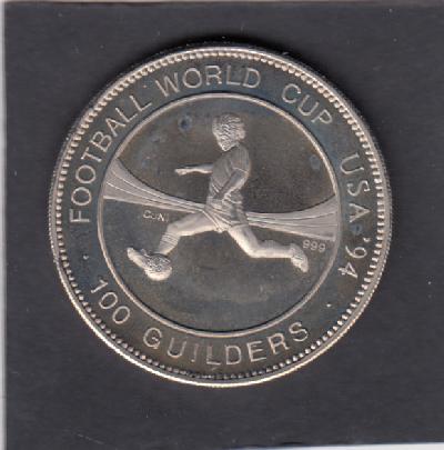 Beschrijving: 100 Gulden  SOCCER 1 PLAYER rare